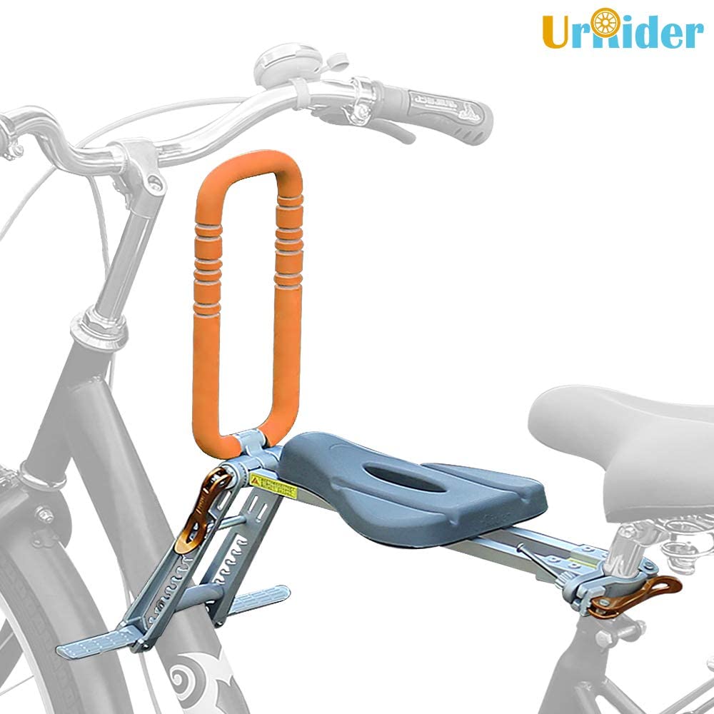 UrRider Child Bike Seat, Portable, Foldable & Ultralight Kids' Bicycle Carrier Baby Seat with Handrail for Cruiser Bikes, Foldable Bikes.